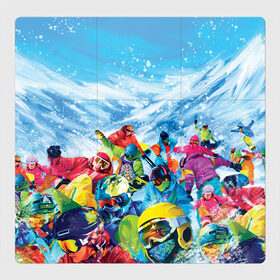 Магнитный плакат 3Х3 с принтом Палитра сноуборд в Санкт-Петербурге, Полимерный материал с магнитным слоем | 9 деталей размером 9*9 см | борд | горы | зимние виды спорта | разноцветный | снег | сноуборд | спуск | экипировка