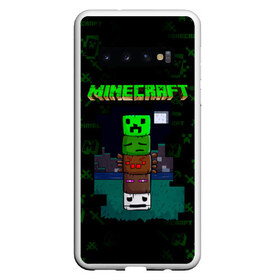 Чехол для Samsung Galaxy S10 с принтом Minecraft в Санкт-Петербурге, Силикон | Область печати: задняя сторона чехла, без боковых панелей | minecraft | алекс | белый | блоки | ведьма | взрывчатка | визера | волк | гаст | добывать | дракон | зеленый куб | зомби | игра | крафт | крипер | кубики | лошадка | майн | майнкрафт | манкрафт | овечка | оцелот