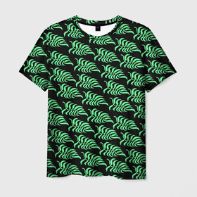 Мужская футболка 3D с принтом Растение в Санкт-Петербурге, 100% полиэфир | прямой крой, круглый вырез горловины, длина до линии бедер | листья | минимализм | растение | стебель | флора