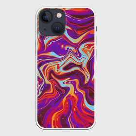 Чехол для iPhone 13 mini с принтом colorful waves в Санкт-Петербурге,  |  | abstract | colors | paint | pattern | violet | waves | абстракция | волны | краска | цветной