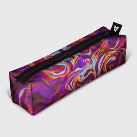 Пенал 3D с принтом colorful waves в Санкт-Петербурге, 100% полиэстер | плотная ткань, застежка на молнии | abstract | colors | paint | pattern | violet | waves | абстракция | волны | краска | цветной