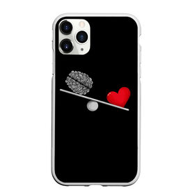Чехол для iPhone 11 Pro Max матовый с принтом Слушай Сердце в Санкт-Петербурге, Силикон |  | Тематика изображения на принте: 14 февраля | love | valentines day | девушке | день влюбленных | качели | любимой | любимому | любовь | не слушай мозг | пара | парню | перевесил | разум | сердца | сердце heart | слушай сердце