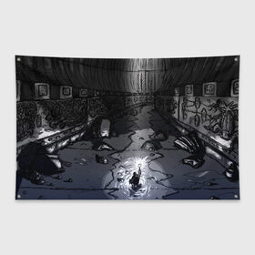 Флаг-баннер с принтом Lovecraft Лавкрафт в Санкт-Петербурге, 100% полиэстер | размер 67 х 109 см, плотность ткани — 95 г/м2; по краям флага есть четыре люверса для крепления | lovecraft | говард филлипс лавкрафт | ктулху | лавкрафт | филлипс лавкрафт