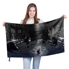 Флаг 3D с принтом Lovecraft Лавкрафт в Санкт-Петербурге, 100% полиэстер | плотность ткани — 95 г/м2, размер — 67 х 109 см. Принт наносится с одной стороны | lovecraft | говард филлипс лавкрафт | ктулху | лавкрафт | филлипс лавкрафт
