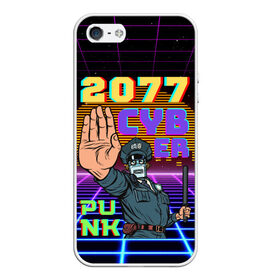 Чехол для iPhone 5/5S матовый с принтом Retro Cyberpunk в Санкт-Петербурге, Силикон | Область печати: задняя сторона чехла, без боковых панелей | 2077 | 3d | cyber punk | cyberpunk | retro | кибер панк | киберпанк | полная запечатка | ретро | робот