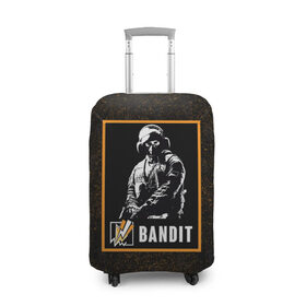 Чехол для чемодана 3D с принтом Bandit в Санкт-Петербурге, 86% полиэфир, 14% спандекс | двустороннее нанесение принта, прорези для ручек и колес | bandit | r6s | rainbow six siege | бандит | оперативник | персонаж