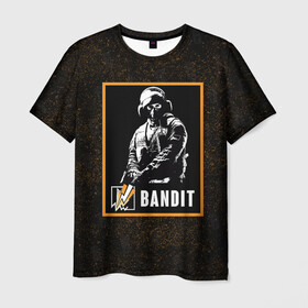 Мужская футболка 3D с принтом Bandit в Санкт-Петербурге, 100% полиэфир | прямой крой, круглый вырез горловины, длина до линии бедер | Тематика изображения на принте: bandit | r6s | rainbow six siege | бандит | оперативник | персонаж