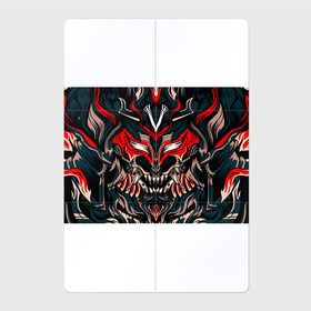 Магнитный плакат 2Х3 с принтом Черный самурай в Санкт-Петербурге, Полимерный материал с магнитным слоем | 6 деталей размером 9*9 см | абстракция | демон | монстр | орнамент | рисунок | самурай | череп