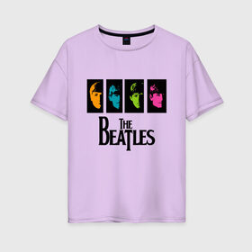 Женская футболка хлопок Oversize с принтом Всемирный день The Beatles в Санкт-Петербурге, 100% хлопок | свободный крой, круглый ворот, спущенный рукав, длина до линии бедер
 | abbey road | beatles day | cant buy me love | help | i want to hold your hand | let it bee | pop art | альбом | битлз | битломан | битлы | всемирный день | леннон | ливерпуль | ливерпульская четверка | маккартни | музыка | старр | харрисо