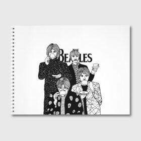 Альбом для рисования с принтом THE BEATLES в Санкт-Петербурге, 100% бумага
 | матовая бумага, плотность 200 мг. | the beatles | битлз | битлс | битлы | джон леннон | джордж харрисон | пол маккартни | ринго старр