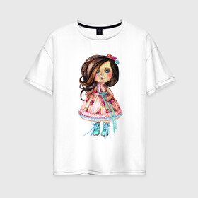 Женская футболка хлопок Oversize с принтом Весенняя принцесса в Санкт-Петербурге, 100% хлопок | свободный крой, круглый ворот, спущенный рукав, длина до линии бедер
 | 8 марта | dreams | всемирный женский день | цветы