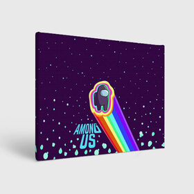 Холст прямоугольный с принтом AMONG US neon rainbow в Санкт-Петербурге, 100% ПВХ |  | Тематика изображения на принте: детский | космос | неоновый | радуга | стильная | тренд | яркий