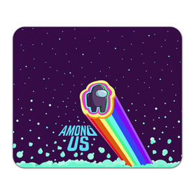 Коврик для мышки прямоугольный с принтом AMONG US neon rainbow в Санкт-Петербурге, натуральный каучук | размер 230 х 185 мм; запечатка лицевой стороны | детский | космос | неоновый | радуга | стильная | тренд | яркий