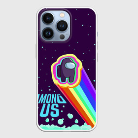 Чехол для iPhone 13 Pro с принтом AMONG US neon rainbow в Санкт-Петербурге,  |  | детский | космос | неоновый | радуга | стильная | тренд | яркий