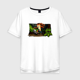 Мужская футболка хлопок Oversize с принтом Bandicoot в Санкт-Петербурге, 100% хлопок | свободный крой, круглый ворот, “спинка” длиннее передней части | Тематика изображения на принте: bandicoot | coco bandicoot | crash | крэш | крэш бандикут