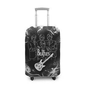 Чехол для чемодана 3D с принтом The Beatles в Санкт-Петербурге, 86% полиэфир, 14% спандекс | двустороннее нанесение принта, прорези для ручек и колес | beatles | music | retro | rock | битлз | гитара | джон леннон | джордж харрисон | дым | логотипы групп | музыка | песни | пол маккартини | ретро | ринго старр | рок группа | рокерские | старый рок | черно белый