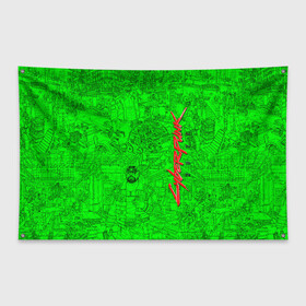 Флаг-баннер с принтом Cyberpunk 2077(комиксы) в Санкт-Петербурге, 100% полиэстер | размер 67 х 109 см, плотность ткани — 95 г/м2; по краям флага есть четыре люверса для крепления | cd project red | cyberpunk 2077 | keanu reeves | samurai | игра | киану ривз | киберпанк 2077 | комиксы | самураи