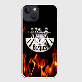 Чехол для iPhone 13 с принтом The Beatles в Санкт-Петербурге,  |  | fire | the beatles | the beatles lettering | the beatles print | world day of the beatles | всемирный день the beatles | группа the beatles | музыкальная группа the beatles | надпись the beatles | огонь | принт the beatles