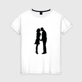 Женская футболка хлопок с принтом Влюбленные в Санкт-Петербурге, 100% хлопок | прямой крой, круглый вырез горловины, длина до линии бедер, слегка спущенное плечо | люблю | парные | сердце | шары воздушные