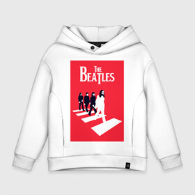 Детское худи Oversize хлопок с принтом The Beatles в Санкт-Петербурге, френч-терри — 70% хлопок, 30% полиэстер. Мягкий теплый начес внутри —100% хлопок | боковые карманы, эластичные манжеты и нижняя кромка, капюшон на магнитной кнопке | the beatles | великобритания | джон леннон | классика | легенды | музыка | пол маккартни | рок | рок группа