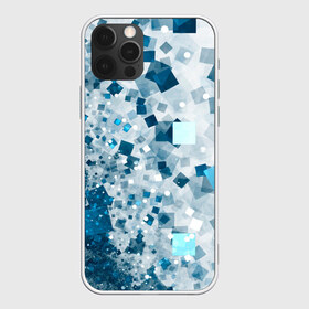 Чехол для iPhone 12 Pro Max с принтом АБСТРАКЦИЯ ИЗ КВАДРАТОВ в Санкт-Петербурге, Силикон |  | tegunvteg | абстракция | блестки | квадрат | куб | мозаика | пиксели | синий | стекло | текстура | узор