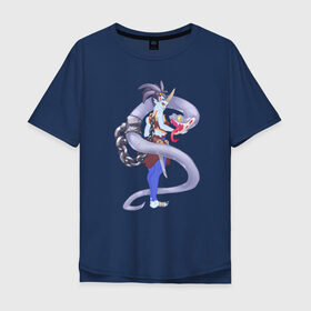 Мужская футболка хлопок Oversize с принтом Горгона в Санкт-Петербурге, 100% хлопок | свободный крой, круглый ворот, “спинка” длиннее передней части | горгона | злодейка | змея | медуза