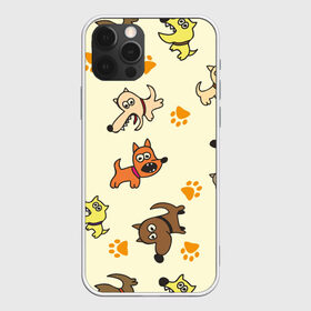 Чехол для iPhone 12 Pro Max с принтом Собачки в Санкт-Петербурге, Силикон |  | Тематика изображения на принте: детский | желтый | забавный | злые | зоо | милый | нарисованный | пёсики | приют | следы | собаки | собачки | узор | щенки