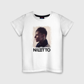 Детская футболка хлопок с принтом NILETTO в Санкт-Петербурге, 100% хлопок | круглый вырез горловины, полуприлегающий силуэт, длина до линии бедер | niletto | данил прытков | даня | музыка | нилетто | тату | шоу