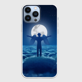 Чехол для iPhone 13 Pro Max с принтом Ангел в Санкт-Петербурге,  |  | tegunvteg | ангел | бог | звезды | космос | луна | небеса | ночное небо | облака | полнолуние | человек с крыльями