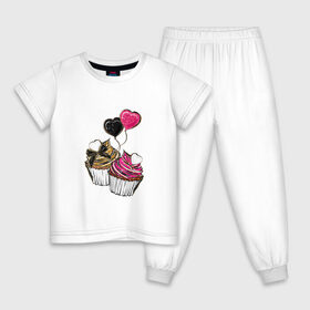 Детская пижама хлопок с принтом Кексики в Санкт-Петербурге, 100% хлопок |  брюки и футболка прямого кроя, без карманов, на брюках мягкая резинка на поясе и по низу штанин
 | Тематика изображения на принте: сладости | шары