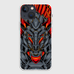 Чехол для iPhone 13 mini с принтом Механический дракон в Санкт-Петербурге,  |  | cyber | dragon | mechanical | tegunvteg | арт | дракон | кибер | механический | монстр | робот