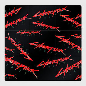 Магнитный плакат 3Х3 с принтом Cyberpunk 2077 red в Санкт-Петербурге, Полимерный материал с магнитным слоем | 9 деталей размером 9*9 см | 2077 | cyber punk 2077 | cyberpunk | cyberpunk2077art | red | samurai | киберпанк | красный 2077