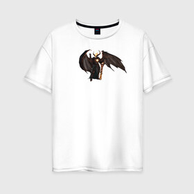 Женская футболка хлопок Oversize с принтом dark lord в Санкт-Петербурге, 100% хлопок | свободный крой, круглый ворот, спущенный рукав, длина до линии бедер
 | darklord | fantasy | games | игры | темныйвладыка | фентези