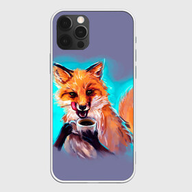 Чехол для iPhone 12 Pro Max с принтом Лиса с кофе в Санкт-Петербурге, Силикон |  | fox | foxy | животное | звери | лиса | лисенок | лисичка | милая | рыжая | фокс