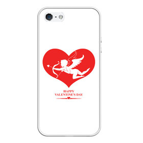 Чехол для iPhone 5/5S матовый с принтом Happy Valentines Day в Санкт-Петербурге, Силикон | Область печати: задняя сторона чехла, без боковых панелей | 14 февраля | love | valentines day | амур | валентинка | вторая половинка | день всех влюбленных | купидон | любовь | отношения | подарок любви | поцелуй | праздник любви | романтика | свидание | сердечки