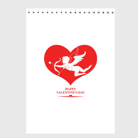 Скетчбук с принтом Happy Valentines Day в Санкт-Петербурге, 100% бумага
 | 48 листов, плотность листов — 100 г/м2, плотность картонной обложки — 250 г/м2. Листы скреплены сверху удобной пружинной спиралью | 14 февраля | love | valentines day | амур | валентинка | вторая половинка | день всех влюбленных | купидон | любовь | отношения | подарок любви | поцелуй | праздник любви | романтика | свидание | сердечки