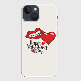 Чехол для iPhone 13 mini с принтом Happy Valentines Day в Санкт-Петербурге,  |  | 14 февраля | love | valentines day | амур | валентинка | вторая половинка | день всех влюбленных | купидон | любовь | отношения | подарок любви | поцелуй | праздник любви | романтика | свидание | сердечки