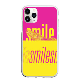 Чехол для iPhone 11 Pro матовый с принтом Улыбнись (крокодил) в Санкт-Петербурге, Силикон |  | smile | гена | желтый | крокодил | позитив | розовый | улыбка | улыбнись