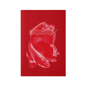 Обложка для паспорта матовая кожа с принтом Самый сексуальный в Санкт-Петербурге, натуральная матовая кожа | размер 19,3 х 13,7 см; прозрачные пластиковые крепления | red | альфа | альфа самец | красный | рыба | рыбка