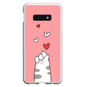 Чехол для Samsung S10E с принтом Cat love в Санкт-Петербурге, Силикон | Область печати: задняя сторона чехла, без боковых панелей | Тематика изображения на принте: 14 февряля | amor | kiss | love | love you | my love | valentine | валентин | люблю | любовь | отношения | пара | поцелуй | я люблю