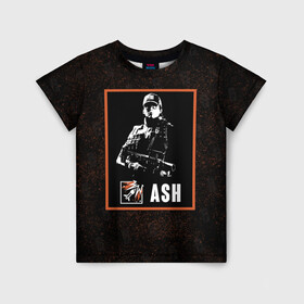 Детская футболка 3D с принтом Ash в Санкт-Петербурге, 100% гипоаллергенный полиэфир | прямой крой, круглый вырез горловины, длина до линии бедер, чуть спущенное плечо, ткань немного тянется | ash | r6s | rainbow six siege | оперативник | персонаж | эш