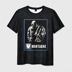 Мужская футболка 3D с принтом Montagne в Санкт-Петербурге, 100% полиэфир | прямой крой, круглый вырез горловины, длина до линии бедер | montagne | r6s | rainbow six siege | монтажник | монтанье | оперативник | персонаж