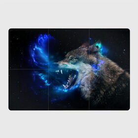 Магнитный плакат 3Х2 с принтом Волчара Юморит в Санкт-Петербурге, Полимерный материал с магнитным слоем | 6 деталей размером 9*9 см | animals | wolf | волк | волки | волчара | животные | звери | зверь | одиночество | одиночка | пёс | смеется | смех | собака | юморит