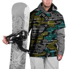 Накидка на куртку 3D с принтом Futuristic Camo в Санкт-Петербурге, 100% полиэстер |  | cyberpunk | glitch | глитч | камуфляж | киберпанк | футуристичный