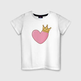 Детская футболка хлопок с принтом Сердце в Санкт-Петербурге, 100% хлопок | круглый вырез горловины, полуприлегающий силуэт, длина до линии бедер | 14 февряля | amor | kiss | love | love you | my love | valentine | валентин | люблю | любовь | отношения | пара | поцелуй | я люблю