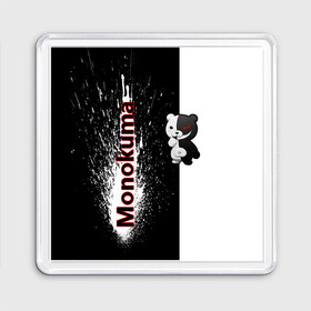 Магнит 55*55 с принтом Monokuma в Санкт-Петербурге, Пластик | Размер: 65*65 мм; Размер печати: 55*55 мм | monokuma | игра | медведь | монокума | плюшевый | робот