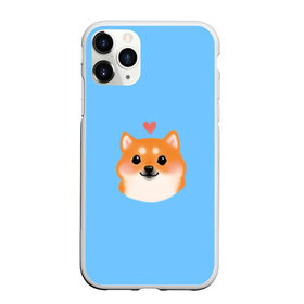 Чехол для iPhone 11 Pro Max матовый с принтом Сиба ину в Санкт-Петербурге, Силикон |  | милый щенок | пес с сердчечком | песик | сиба ину | собака