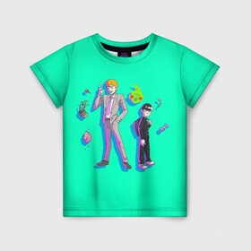 Детская футболка 3D с принтом Моб Психо 100 в Санкт-Петербурге, 100% гипоаллергенный полиэфир | прямой крой, круглый вырез горловины, длина до линии бедер, чуть спущенное плечо, ткань немного тянется | anime | mob psycho 100 | аниме | анимэ | артатака | моб | моб психо 100 | сигэо кагэяма | цубоми | шигео