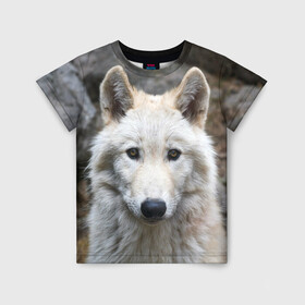 Детская футболка 3D с принтом Волк в Санкт-Петербурге, 100% гипоаллергенный полиэфир | прямой крой, круглый вырез горловины, длина до линии бедер, чуть спущенное плечо, ткань немного тянется | animals | wolf | волк | волки | животные | звери | зверь | луна | одиночество | одиночка | пёс | собака