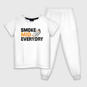 Детская пижама хлопок с принтом Smoke Mid Everyday в Санкт-Петербурге, 100% хлопок |  брюки и футболка прямого кроя, без карманов, на брюках мягкая резинка на поясе и по низу штанин
 | asiimov | asimov | beast | counter | counter strike | cs | easy | ez | gg | ggwp | global | go | gradient | howl | hyper | mem | meme | memes | offensive | smoke | strike | азимов | вой | градиент | зверь | контра | лого | логотип
